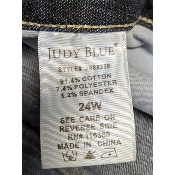 Judy Blue High Rise Tummy Control Top Skinny Jeans Size 24W Dark Wash - Picture 4 of 12